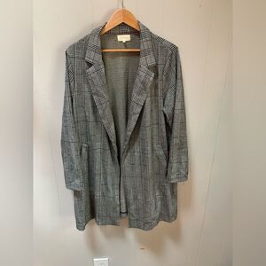 Melloday Womens Plaid Brown and Gray Topper 1x